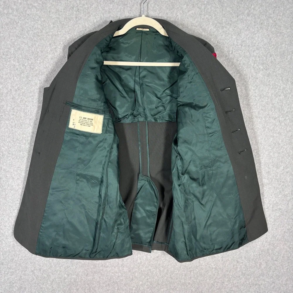 Vintage US Army‎ Uniform Dress Jacket 37S Wool Vietnam WI National Guard Patches